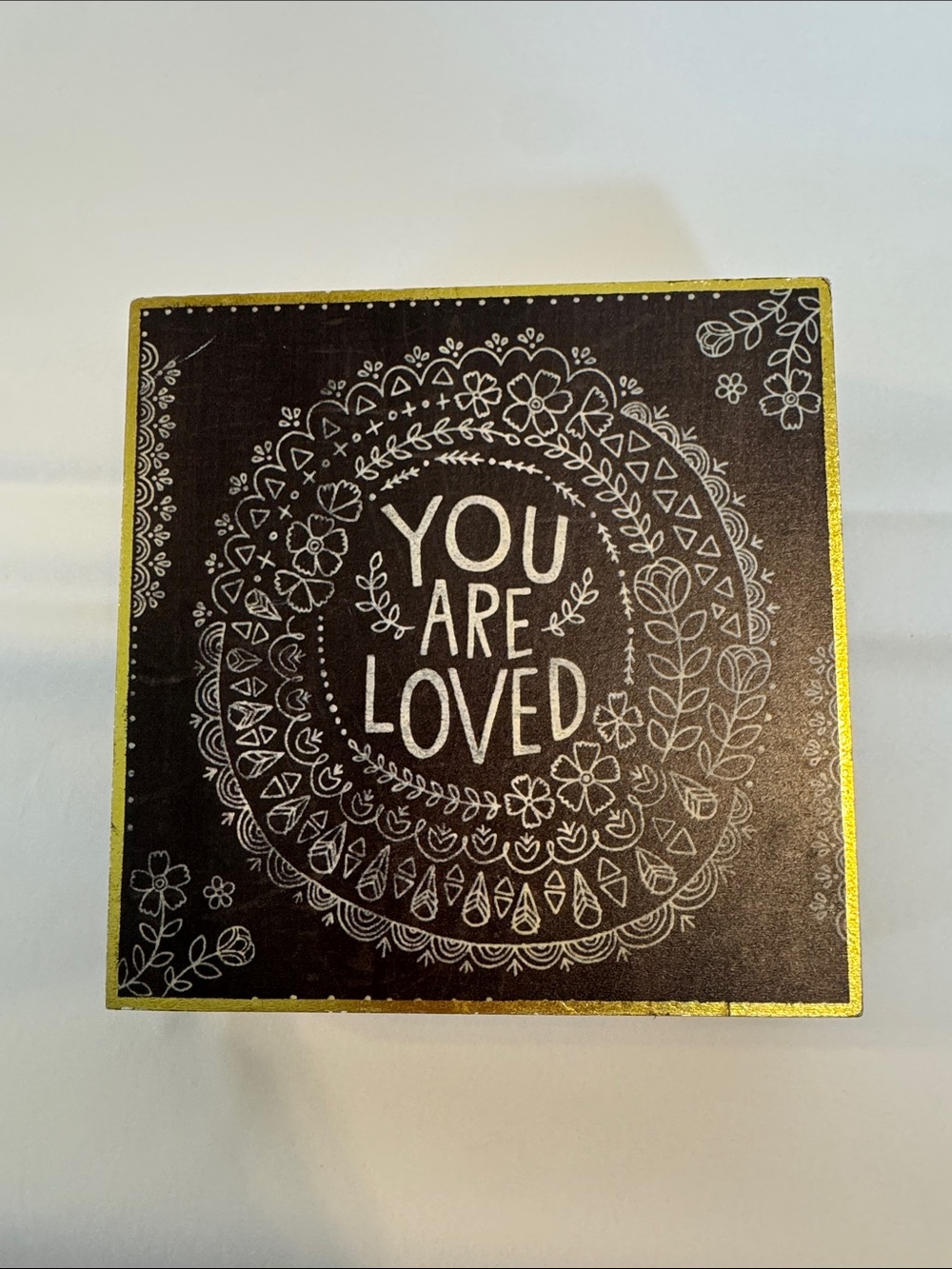 NATURAL LIFE Black and Gold "You Are Loved" Wall Art Plaque